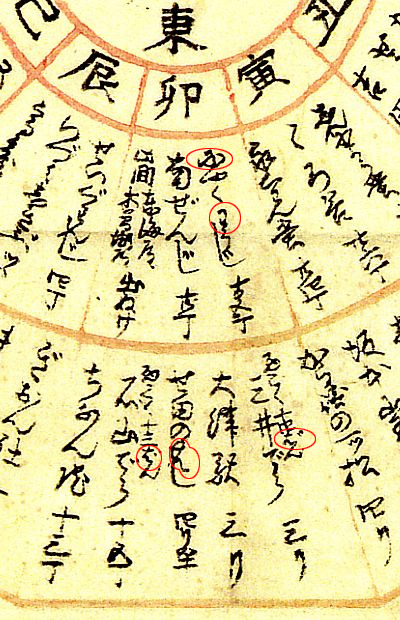 京都名所方角の図,卯の方角