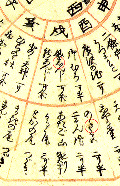 京都名所方角の図,戌の方角
