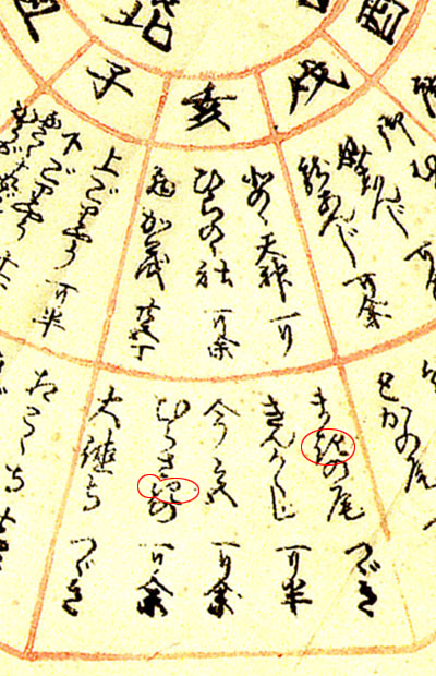 京都名所方角の図,寅亥の方角